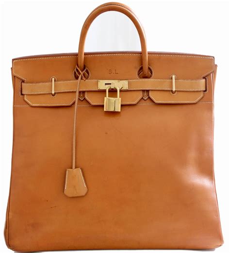 hermes vache natural leather|hermes leather canvas bags.